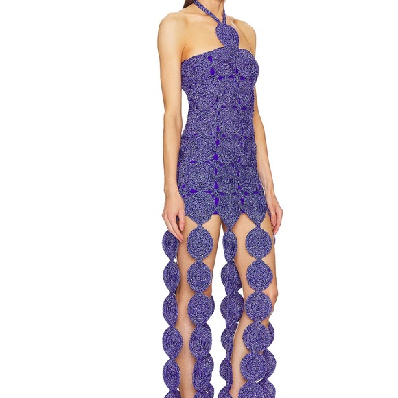 Simon Miller Purple Cut Out Backless Midi Dress - Picture 2 of 4